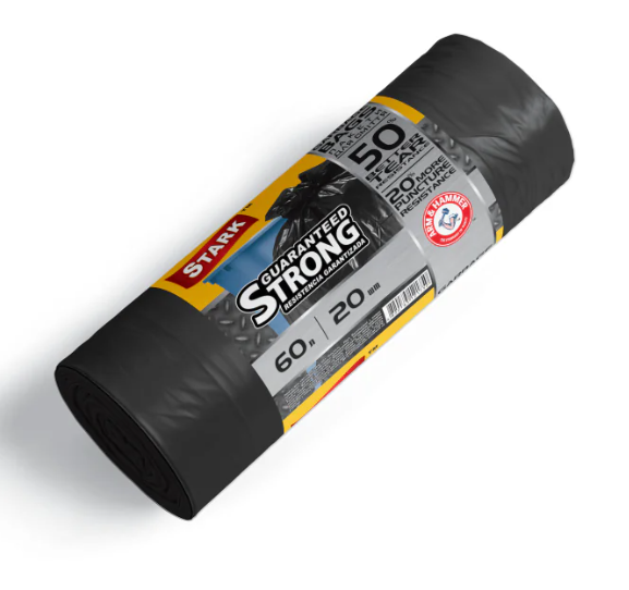 Пакети для сміття 60х20 Stark міцні чорні